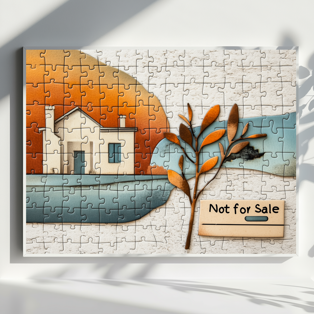 Inspirational Jigsaw Puzzle Wall Art Home Not For Sale Message. High Resolution Digital Download 300 DPI.