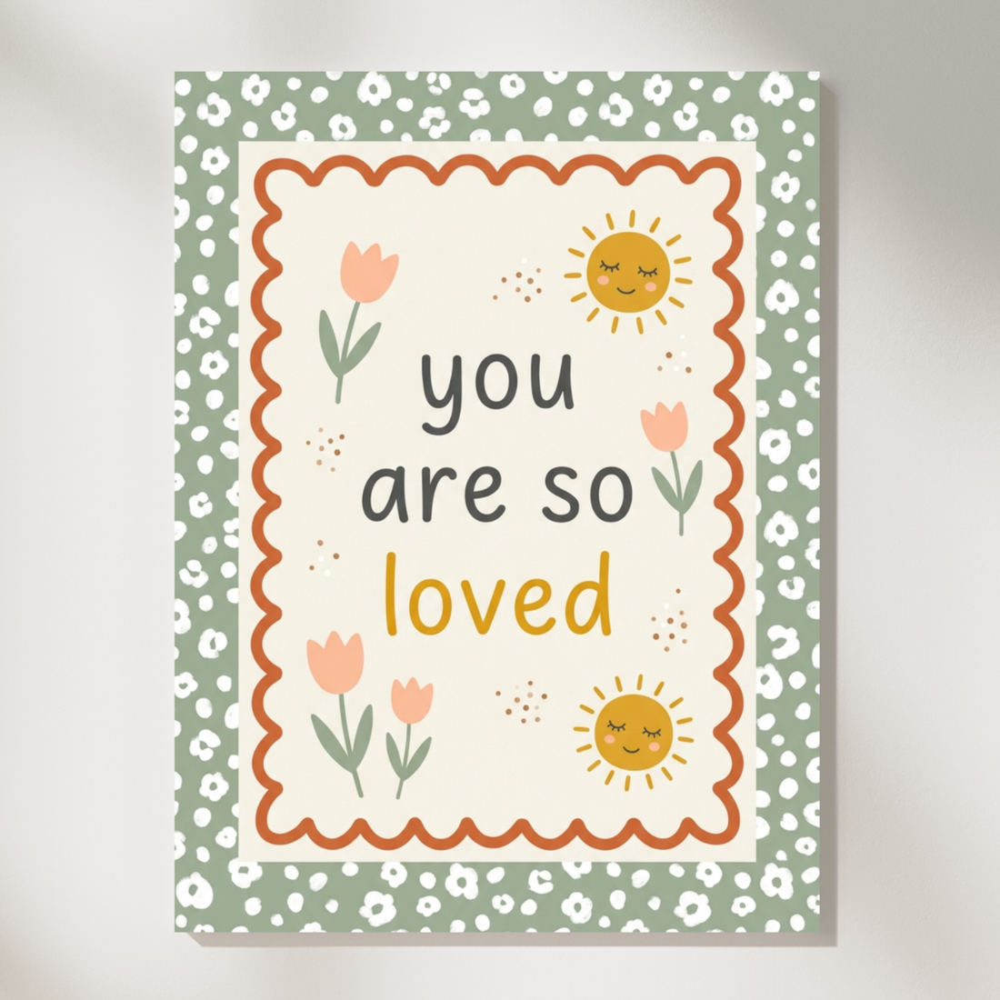 You Are So Loved Boho Nursery Wall Art Print. High Resolution Digital Download 300 DPI.