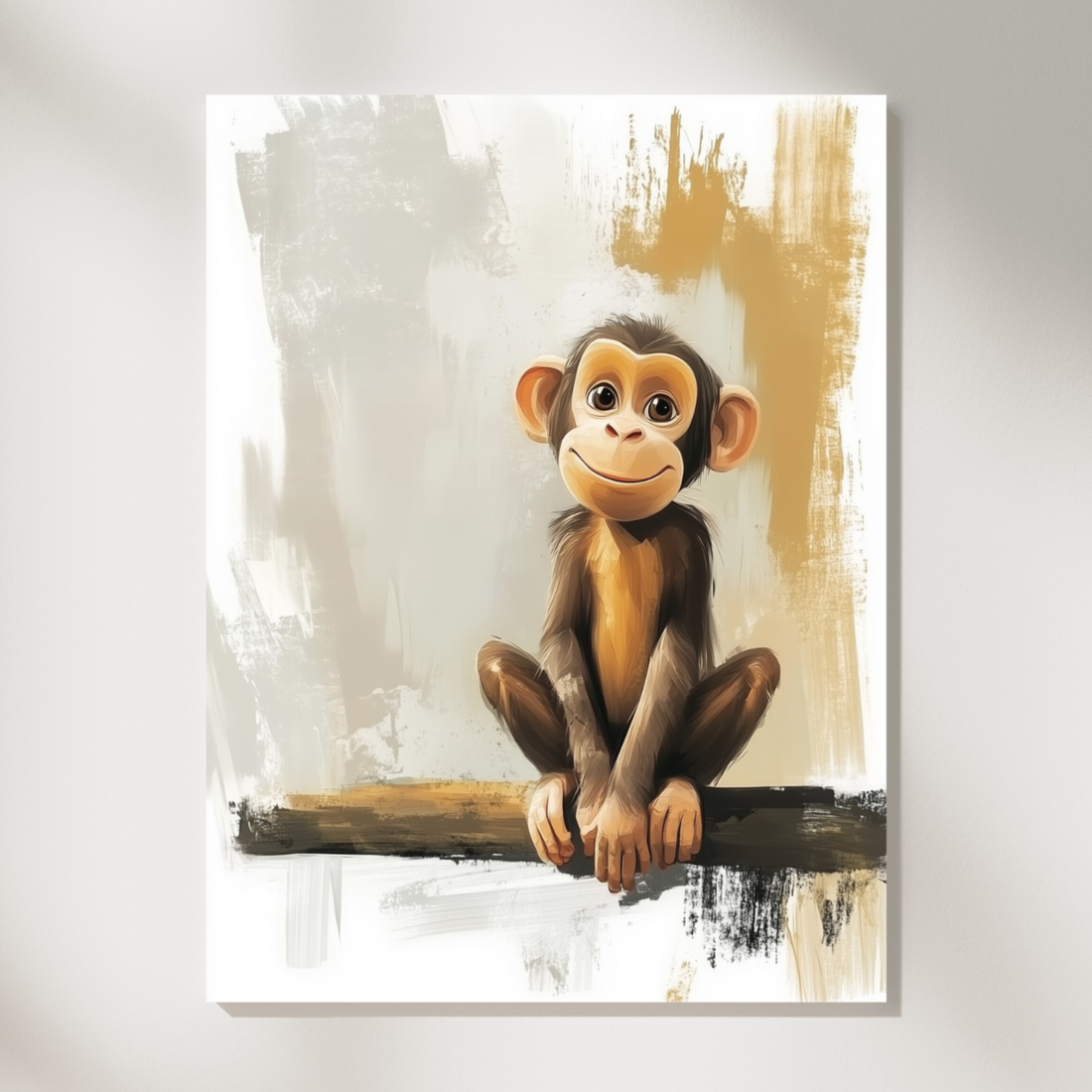 Whimsical Woodland Trio, Squirrel, Monkey, Hamster Cartoon Wall Art Print. High Resolution Digital Download 300 DPI.