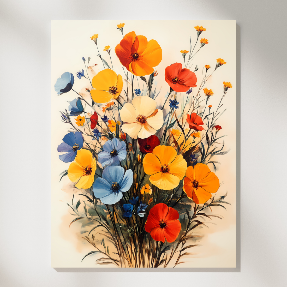 Wild Bloom Elegance, Vibrant Wildflower Bouquet Bursting with Color and Life. High Resolution Digital Download 300 DPI