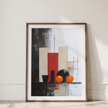 Mid Century Modern Still Life Wall Art Morandi Minimalist Orange. High Resolution Digital Download 300 DPI.