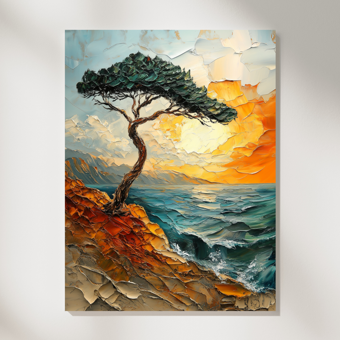 Ethereal Cloud Tree, Abstract Seascape Art Blending Sky and Ocean. High Resolution Digital Download 300 DPI