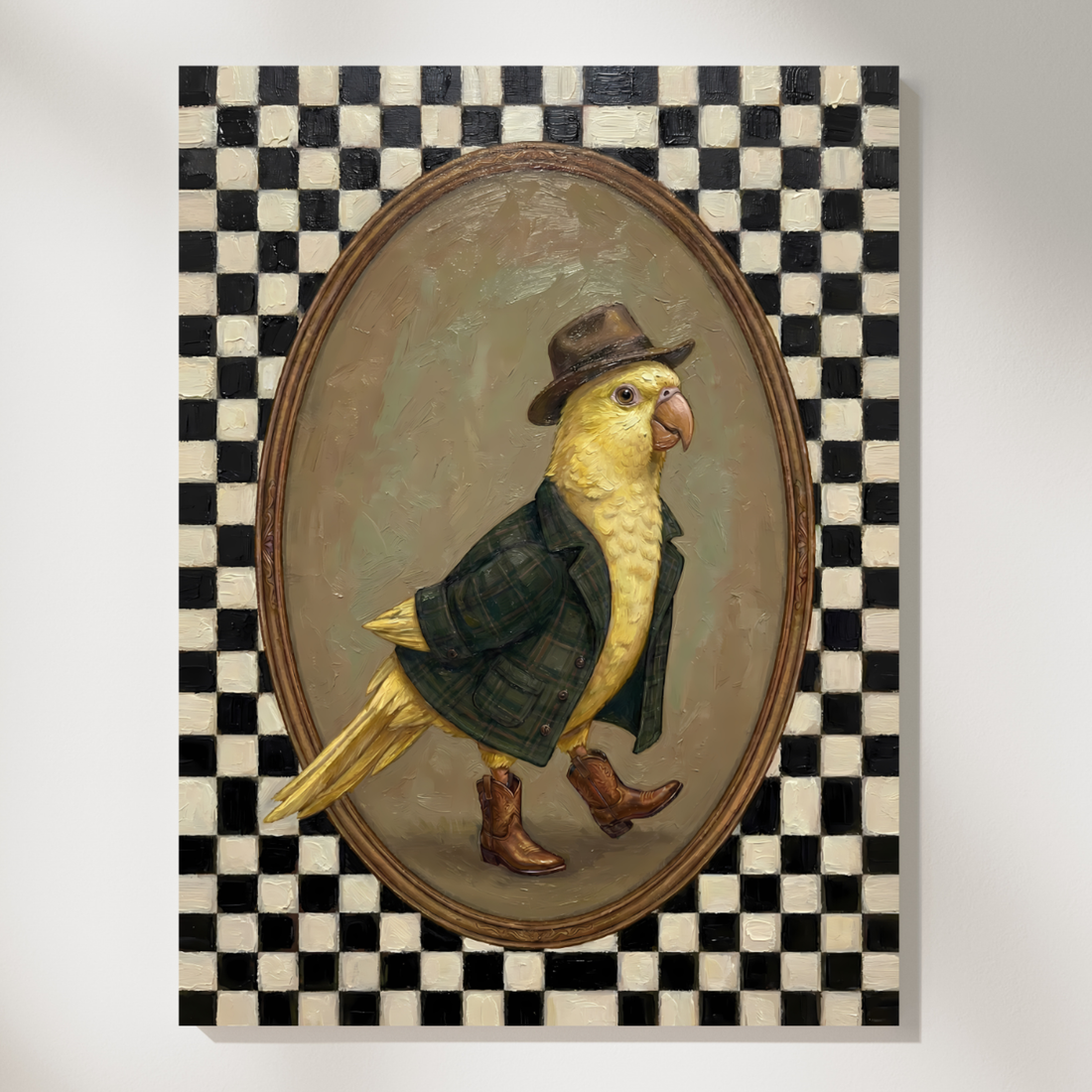 Vintage Western Parrot Portrait Farmhouse Nursery Wall Art. High Resolution Digital Download 300 DPI.