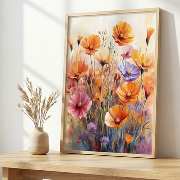 Vibrant Wildflowers, Stunning Watercolor Art to Brighten Your Space. High Resolution Digital Download 300 DPI
