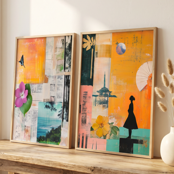 Picasso Rauschenberg Inspired Lyrical Collage, Starry Night Journey Wall Art. High Resolution Digital Download 300 DPI.