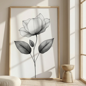 Minimalist Boho Botanicals, Elegant Pencil Sketches with Subtle Color Accents. High Resolution Digital Download 300 DPI