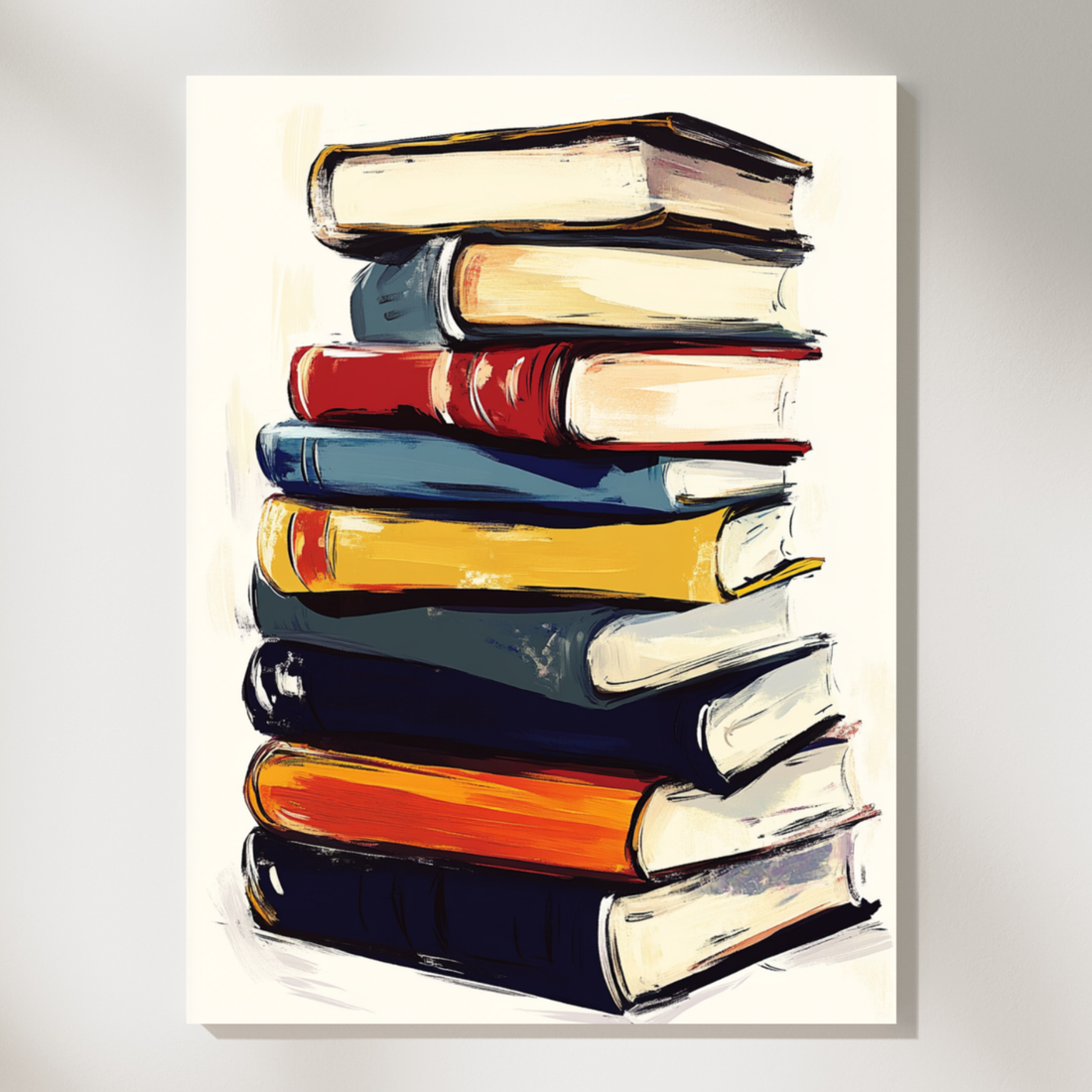 Ethereal Book Stack on Dual Toned Luminous Background. High Resolution Digital Download 300 DPI