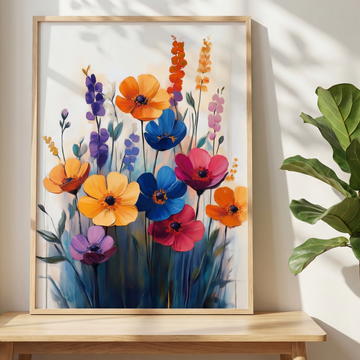 Nostalgic Wildflower Symphony, Vintage Botanical Art for Timeless Interiors. High Resolution Digital Download 300 DPI
