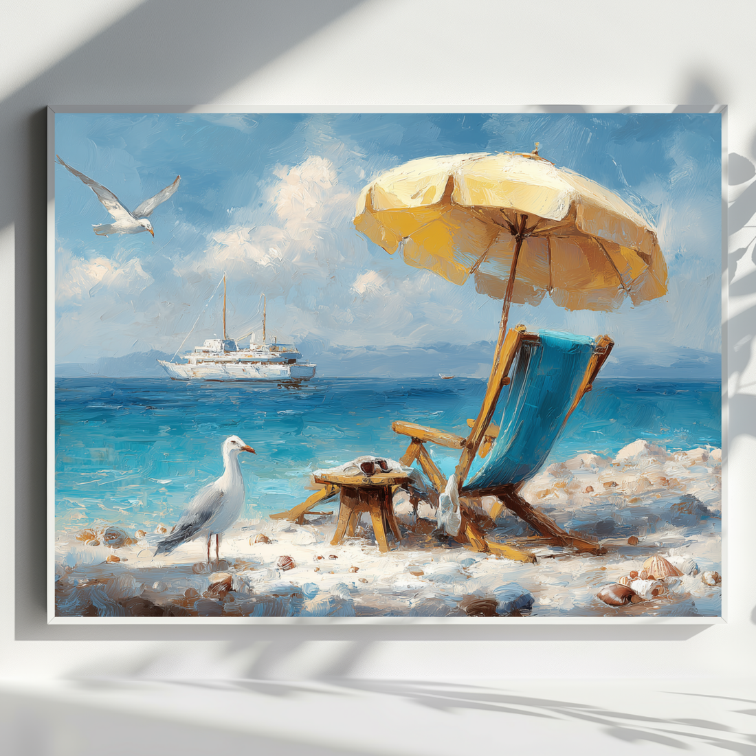 Coastal Getaway Wall Art Relaxing Beach Scene Summer Ocean Print. High Resolution Digital Download 300 DPI.
