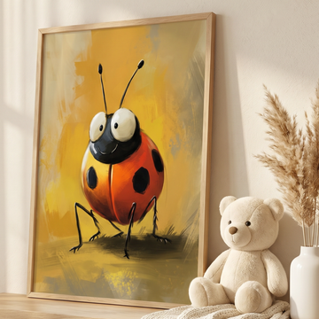 Vibrant Ladybird Concept Art Print, Modern Insect Decor. High Resolution Digital Download 300 DPI.
