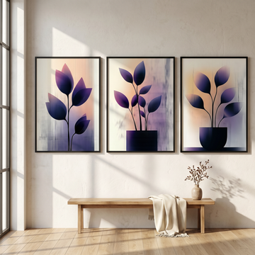 Botanical Essence, Minimalist Abstract Plant Art in Soft, Blurred Landscape. High Resolution Digital Download 300 DPI