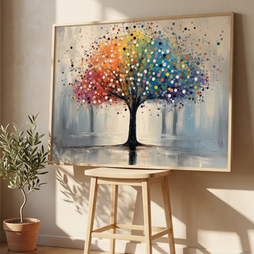 Ethereal Forest Symphony, Modern Abstract Tree Art in Neutral Hues. High Resolution Digital Download 300 DPI