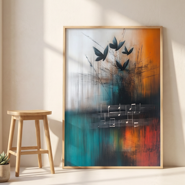 Whimsical Musical Notes Canvas Print, Playful Sheet Music Wall Art. High Resolution Digital Download 300 DPI.