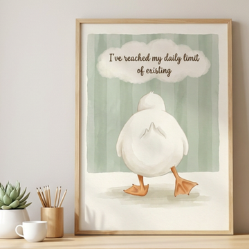 Funny Duckling Quote Watercolor Nursery Wall Art Farmhouse Decor Print. High Resolution Digital Download 300 DPI