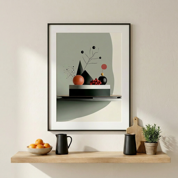 Geometric Culinary Art, Elegant Cake with Precision-Designed Artistic Toppings. High Resolution Digital Download 300 DPI