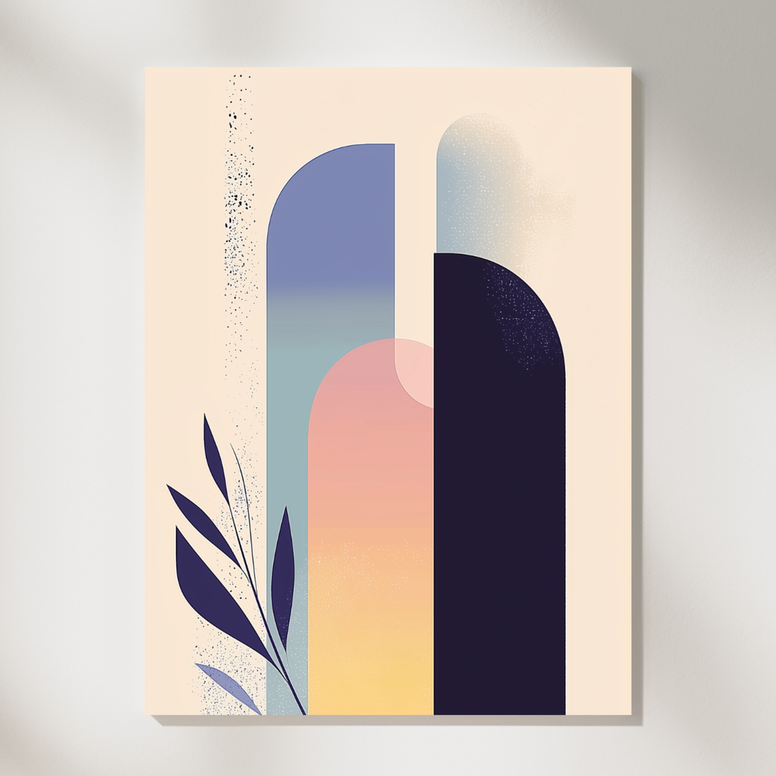 Indigo Elegance, Minimalist Vector Shapes in Modern Stylish Wall Art. High Resolution Digital Download 300 DPI