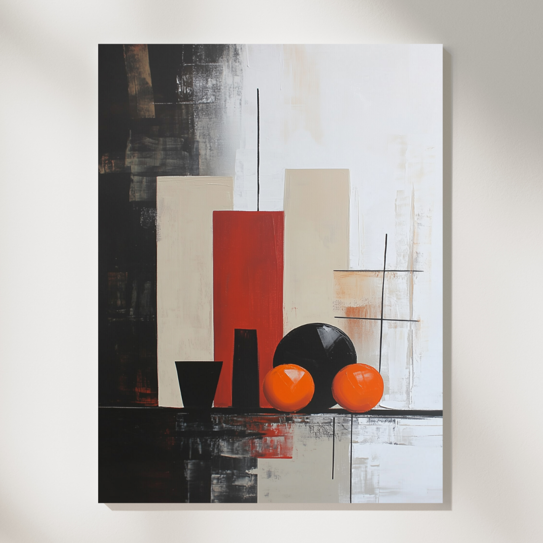 Mid Century Modern Still Life Wall Art Morandi Minimalist Orange. High Resolution Digital Download 300 DPI.