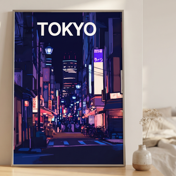 Enchanting Tokyo Streets: Elegant Urban Landscape Art Print. High Resolution Digital Download 300 DPI.