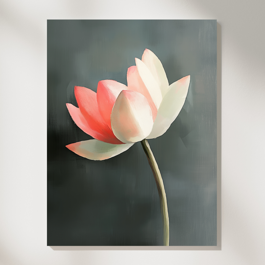 Stylized Orange Pink Lotus Flower Wall Art Vibrant Petal Decor. High Resolution Digital Download 300 DPI.