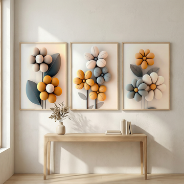 Serene Botanical Elegance, Minimalist Floral Wallpaper for Modern Interiors. High Resolution Digital Download 300 DPI