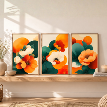 Vibrant Floral Abstraction, Modern Botanical Art for Contemporary Spaces. High Resolution Digital Download 300 DPI