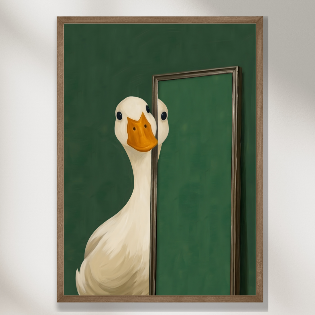 Funny Goose Mirror Vintage Nursery Wall Art Whimsical Farmhouse Decor. High Resolution Digital Download 300 DPI.