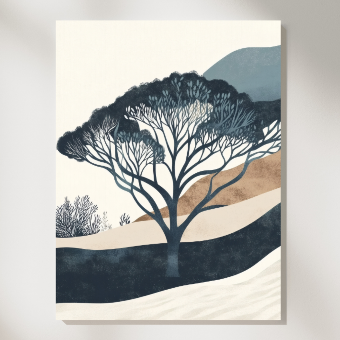 Minimalist Tree Silhouette, Elegant Line Art for Modern Interior Design. High Resolution Digital Download 300 DPI