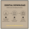 Digital download wall art: download, print at home or a local print shop, and frame