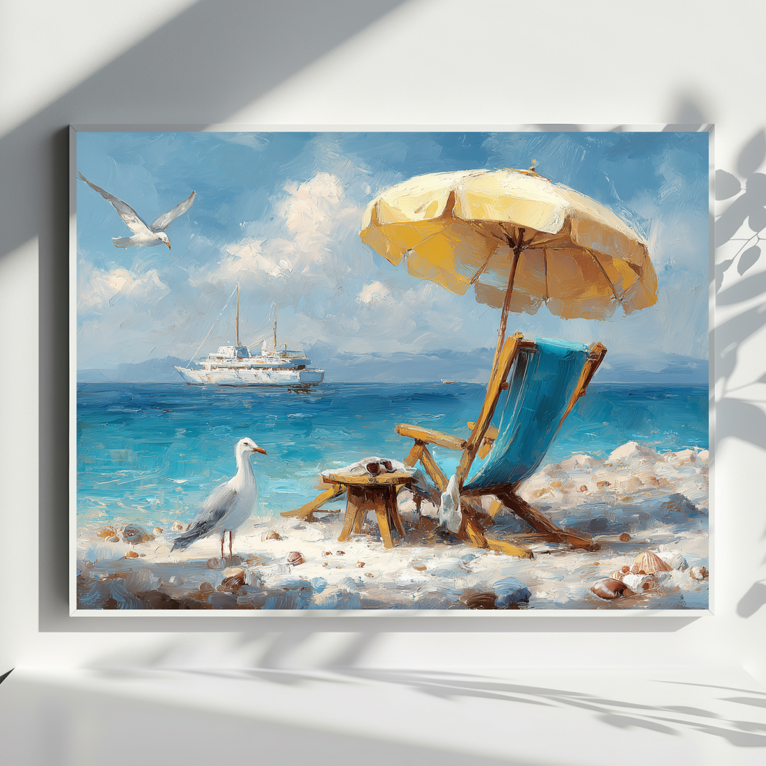 Coastal Getaway Wall Art Relaxing Beach Scene Summer Ocean Print. High Resolution Digital Download 300 DPI.
