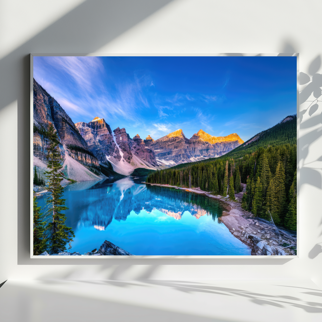 Golden Sunrise Canvas Art Alpine Lake Tranquil Wilderness Wall Decor. High Resolution Digital Download 300 DPI.