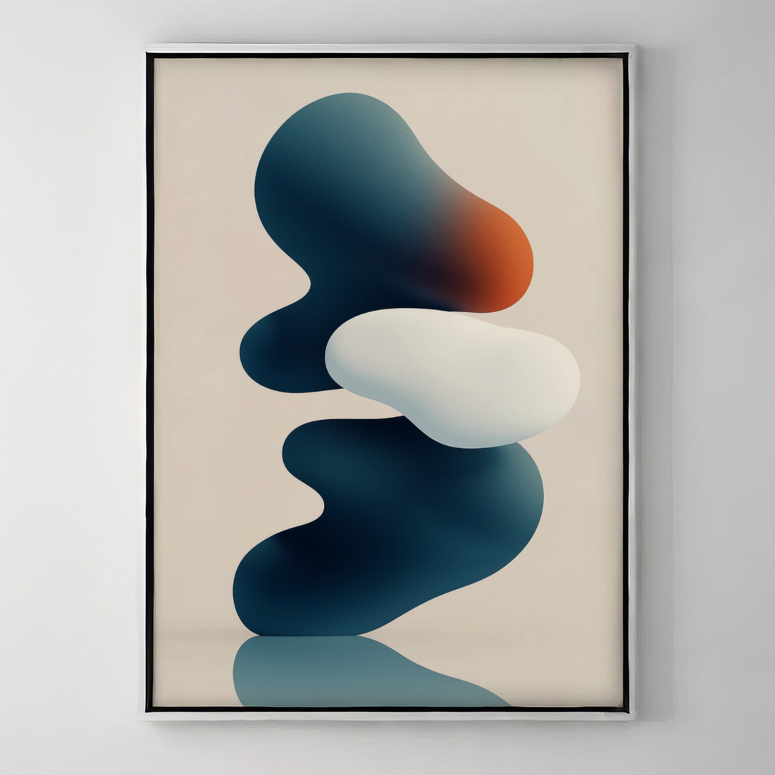 Fluid Harmony: Abstract Organic Forms in Vibrant Blue and Orange Tones. High Resolution Digital Download 300 DPI