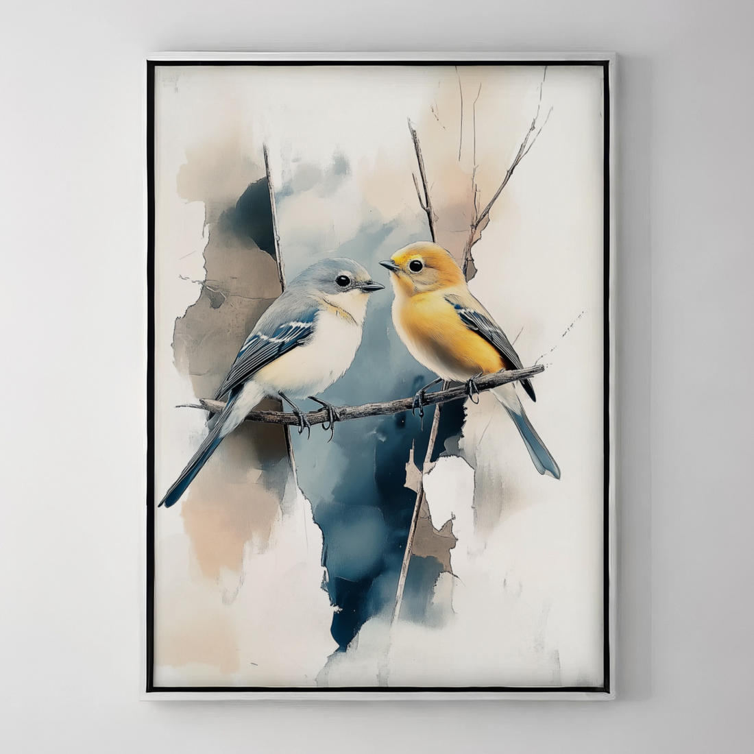 Vibrant Avian Harmony: Colorful Birds Dancing on Watercolor Art. High Resolution Digital Download 300 DPI