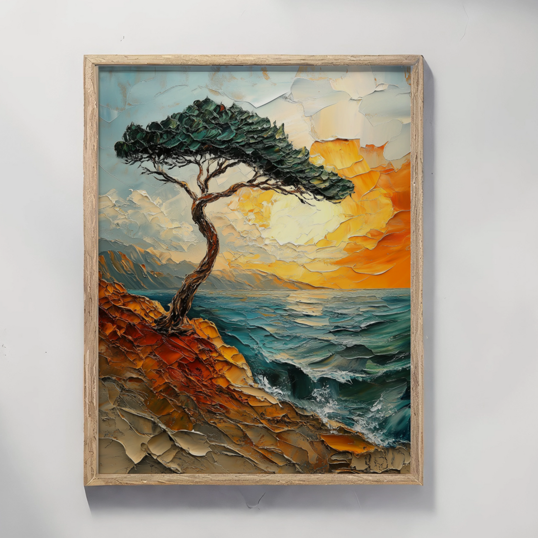 Ethereal Cloud Tree: Abstract Seascape Art Blending Sky and Ocean. High Resolution Digital Download 300 DPI