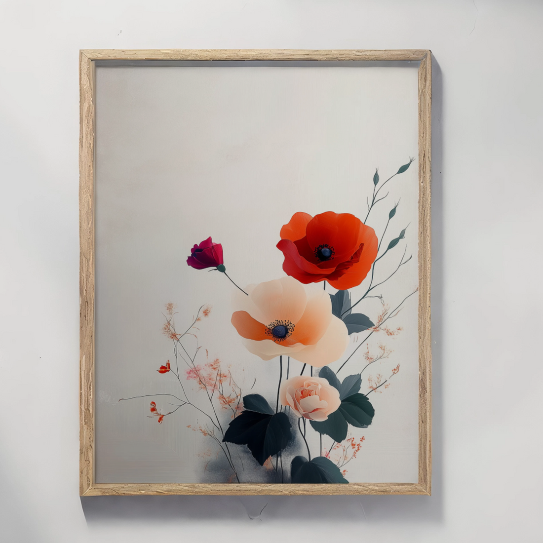 Vibrant Bouquet of Colorful Flowers: A Stunning Floral Arrangement Against a Light Background. High Resolution Digital Download 300 DPI