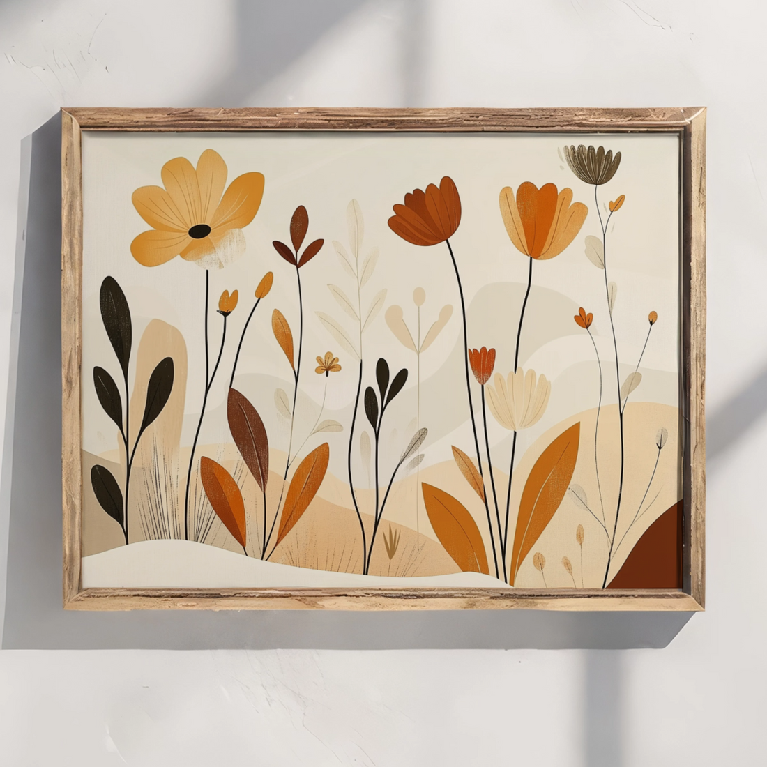 Wild Floral Minimalism: Contemporary Art with Clean Lines and Natural Elements. High Resolution Digital Download 300 DPI