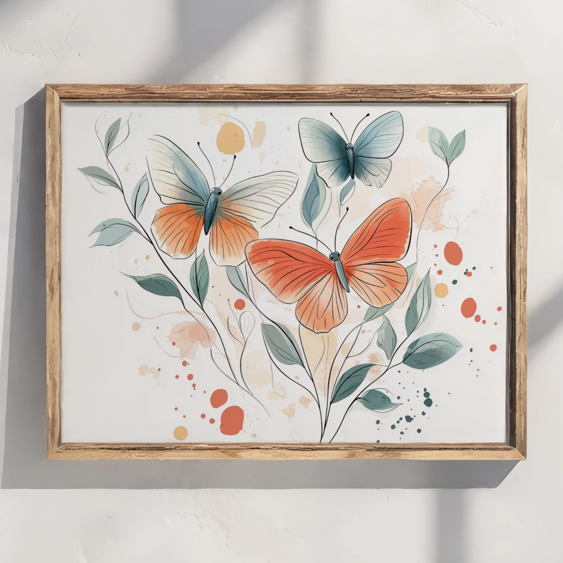 Watercolor Butterfly Symphony: Delicate Wings Dancing on Pristine Canvas. High Resolution Digital Download 300 DPI