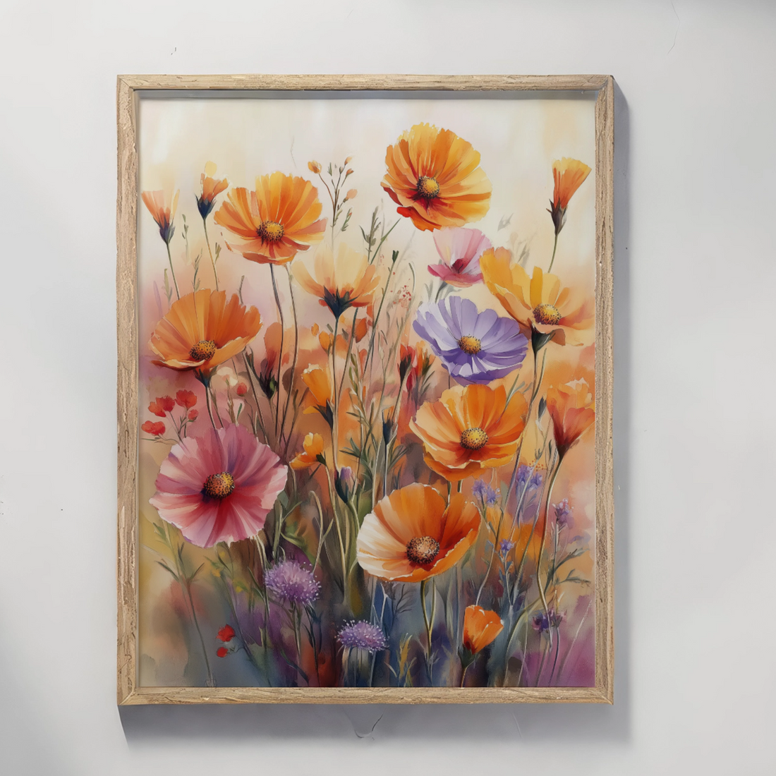 Vibrant Wildflowers: Stunning Watercolor Art to Brighten Your Space. High Resolution Digital Download 300 DPI