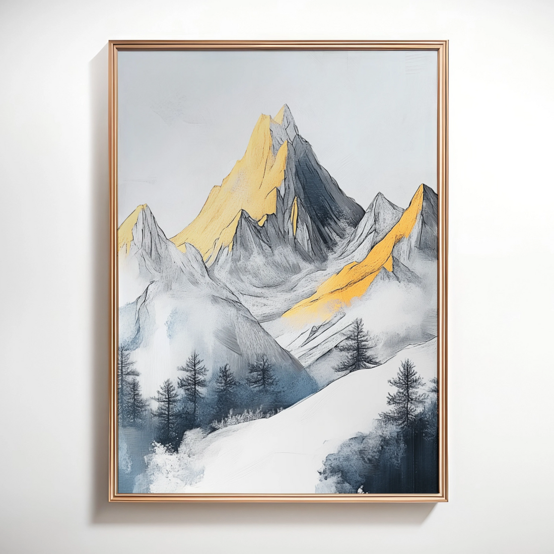 Alpine Majesty: Snowy Peaks and Sun Light Reflection in Cloudy Mountain Landscape. High Resolution Digital Download 300 DPI