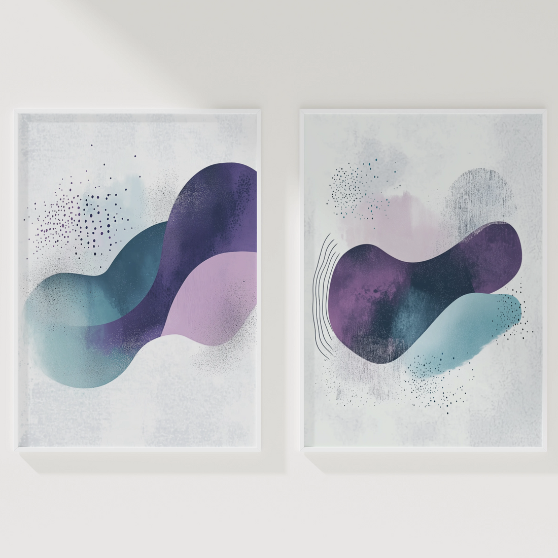 Ethereal Dreamscape: Abstract Fluid Shapes in Blue, Purple, and White. High Resolution Digital Download 300 DPI