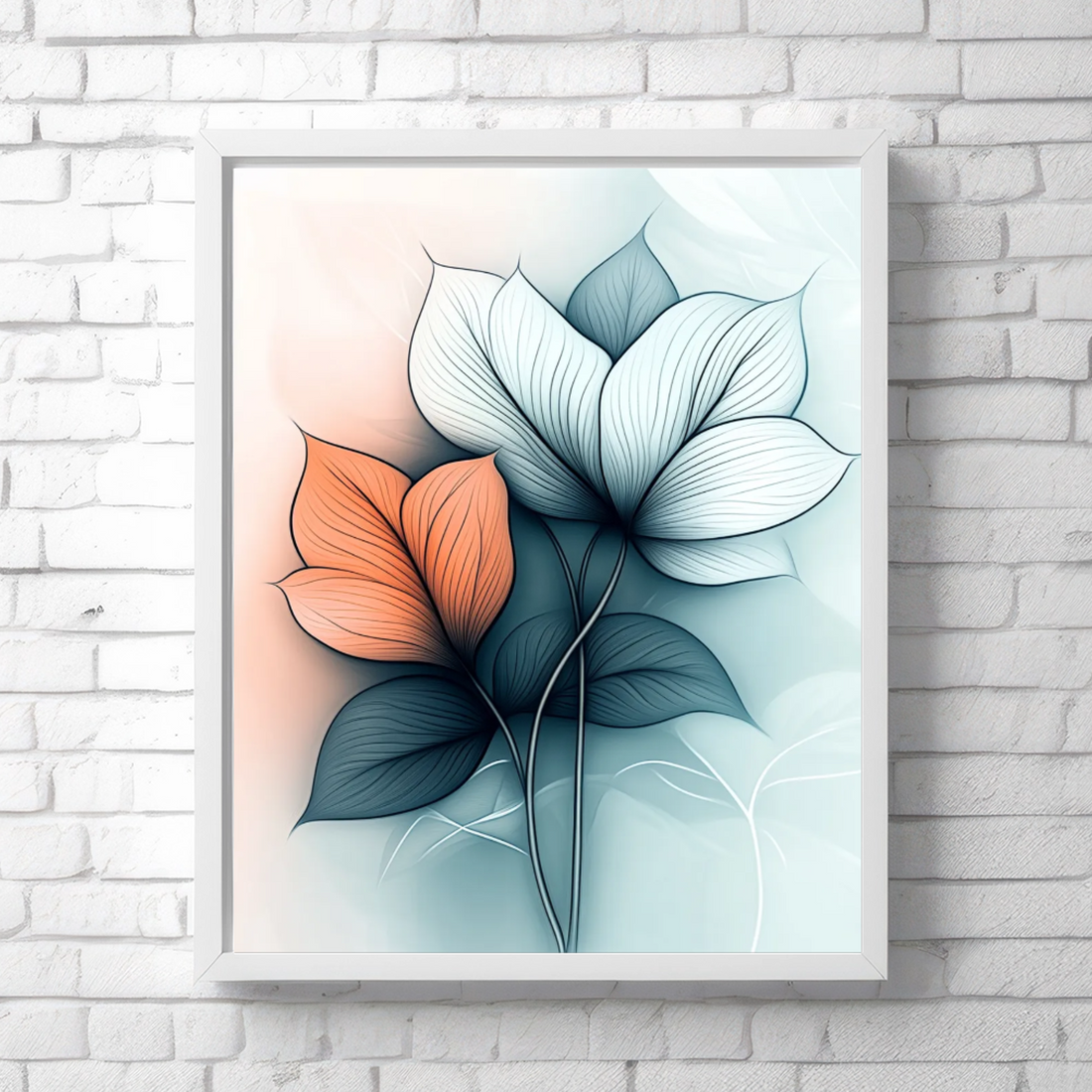 Serene Botanical Boho: Minimalist Abstract Art with Soft Hues and Clean Lines. High Resolution Digital Download 300 DPI