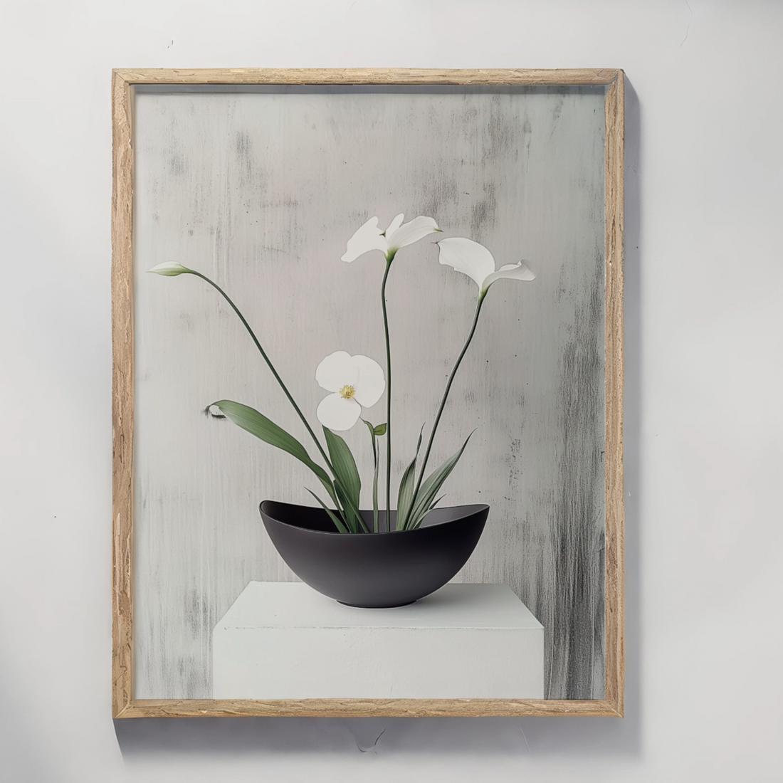 Zen Floral Elegance: Minimalist Japanese Style in Watercolor Serenity. High Resolution Digital Download 300 DPI