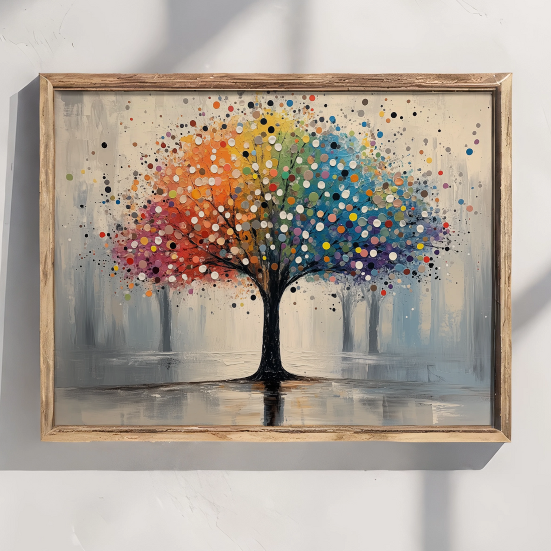 Ethereal Forest Symphony: Modern Abstract Tree Art in Neutral Hues. High Resolution Digital Download 300 DPI