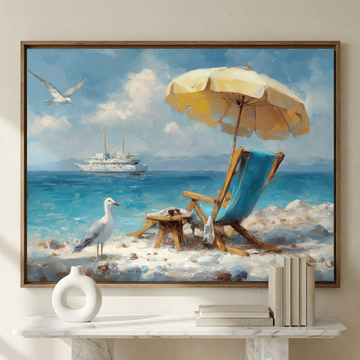 Coastal Getaway Wall Art Relaxing Beach Scene Summer Ocean Print. High Resolution Digital Download 300 DPI.