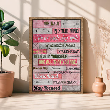 Colorful Motivational Typography Poster Arrow Upwards Wooden Background Art. High Resolution Digital Download 300 DPI.