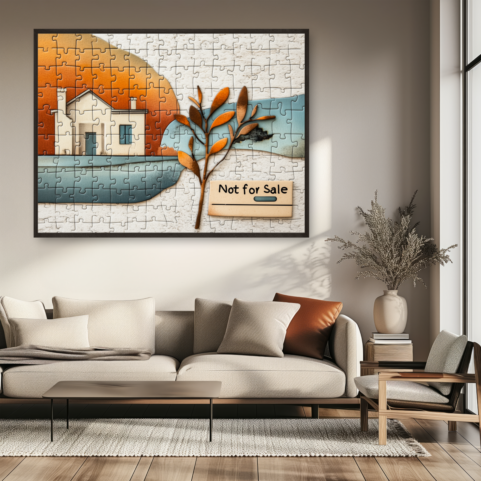 Inspirational Jigsaw Puzzle Wall Art Home Not For Sale Message. High Resolution Digital Download 300 DPI.