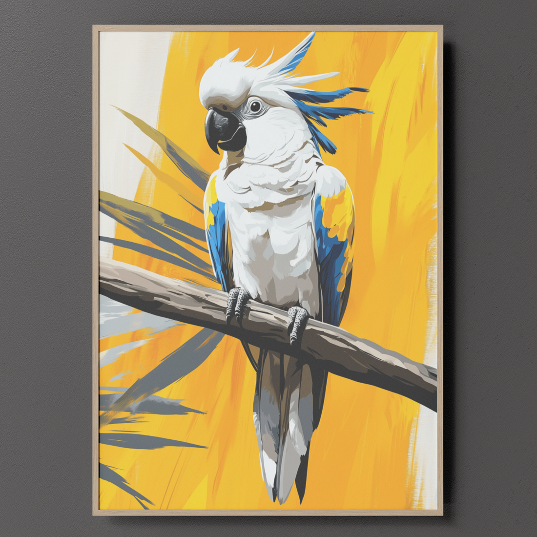 Intricate Cockatoo Parrot Sketch Wall Art – Tropical Bird Decor. High Resolution Digital Download 300 DPI.