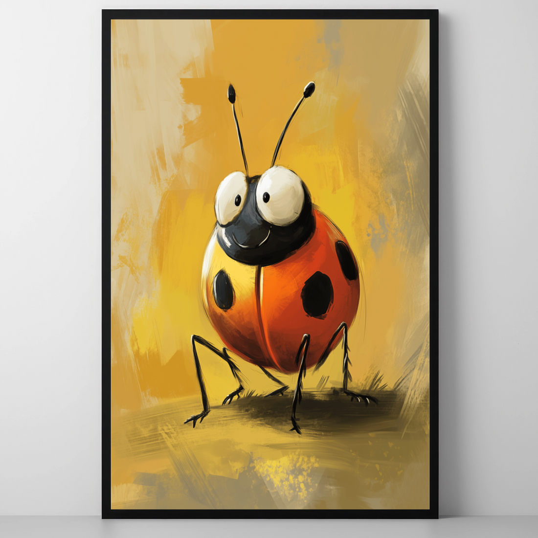 Vibrant Ladybird Concept Art Canvas Print - Modern Insect Decor. High Resolution Digital Download 300 DPI.