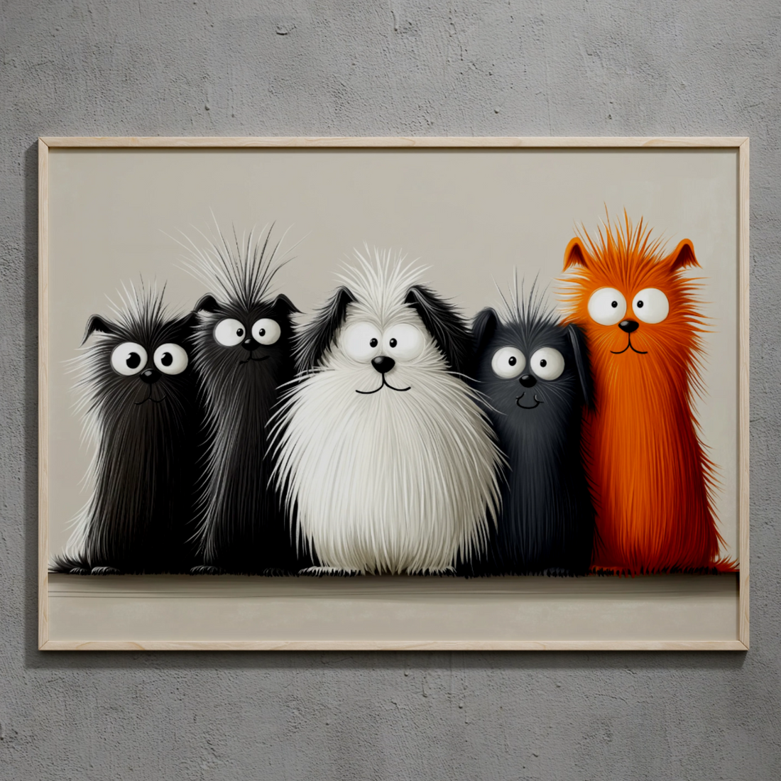 Whimsical Puppy Pack : Adorable Canine Chaos in Vibrant Colors - Perfect Wall Art Decor. High Resolution Digital Download 300 DPI.