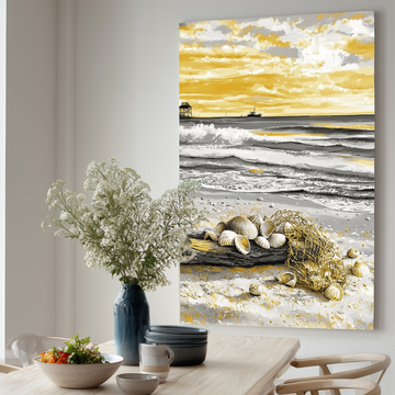 Rustic Driftwood Coastal Art Painting Wall Decor for Beach Homes. High Resolution Digital Download 300 DPI.