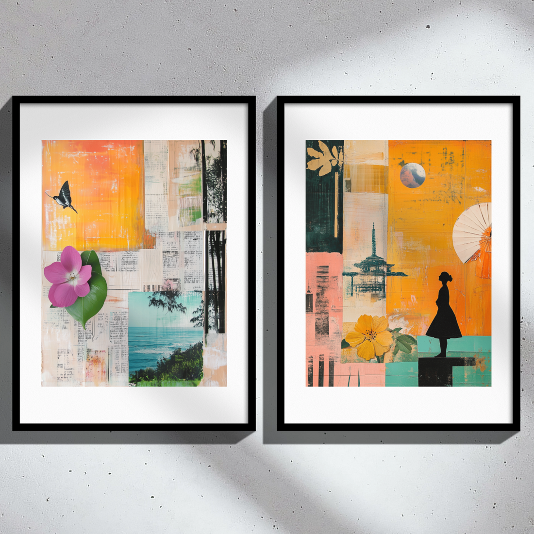 Picasso-Rauschenberg Inspired Lyrical Collage: Starry Night Journey Wall Art. High Resolution Digital Download 300 DPI.